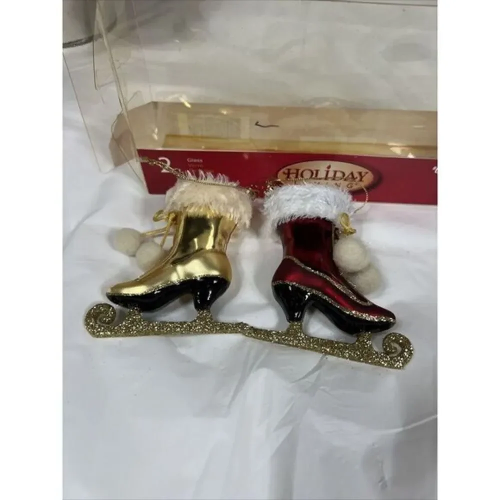 Holiday Living‎ Santa Glass Blown Ice Skates